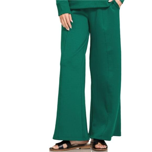 Zenana Scuba Collared Pullover and Pants Set - Picture 2 of 2